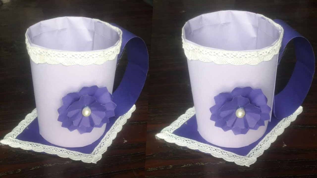 How To Make DIY Cup & Saucer With Paper | Made By Rahat Art & Crafts ...