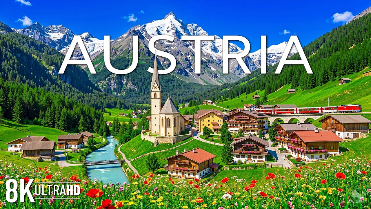 Austria 8K 🏔️ Alpine Peaks, Tranquil Valleys & Peaceful Austrian
