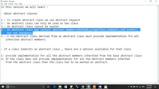 C# Tutorial   Abstract classes in c# avi By Hashmat