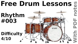 Free Drum lessons #003-Difficulty 4/10🥁