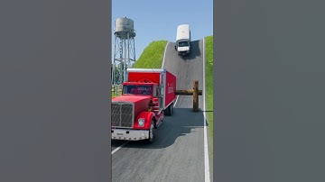 busses & semi trucks vs log trap -beamng.drive #468