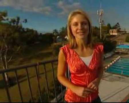 Livinia Nixon jumping into a pool