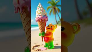 Gummy Bear Eating Big Ice Cream