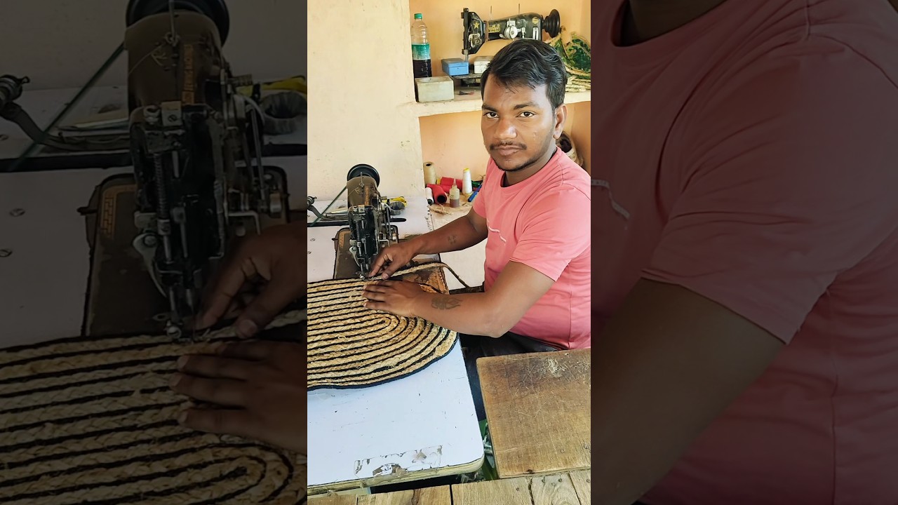 ব্রেইডেড জুট ডোরম্যাট - ওভাল হ্যান্ডমেড এন্ট্রিওয়ে রাগ