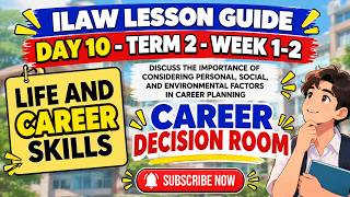 ILAW LESSON GUIDE | DAY 10 | TERM 2 – WEEK 1–2Life and Career Skills: Career Decision Room