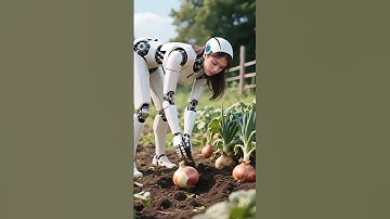Robot Harvests Garlic and Onions with Precision 🌱🧄🧅#robot #humanoidrobot #farmingvideos #shorts