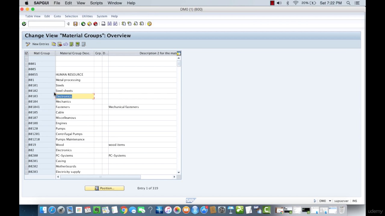 account assignment material group sap