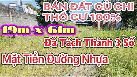 Bán đất Full thổ cư Củ Chi Mt đường nhựa  tuyệt đẹp 19m x 61m đã tách thành 3 sổ