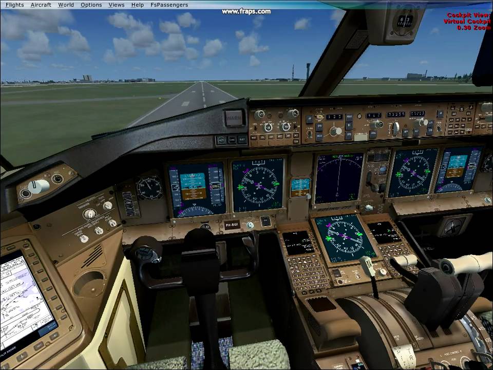 FSX- KLM boeing 777 cockpit view - YouTube