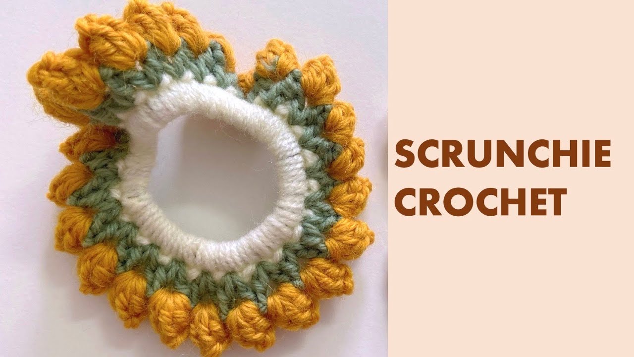 Crochet for beginners: How to crochet scrunchies | crochet tulips | DIY hair accessories