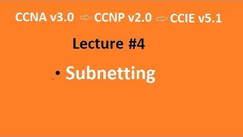 Lecture #4 - Subnetting  @Prashant Lodhi