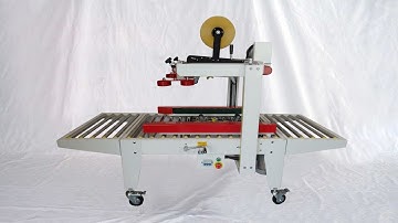 top bottom type carton sealing MC semi auto boxes case sealer equipment السداده الكرتون شبه التلقائي