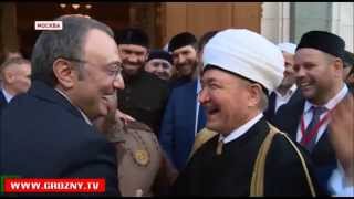 Керимов и Кадыров на открытии Московской Соборной Мечети.