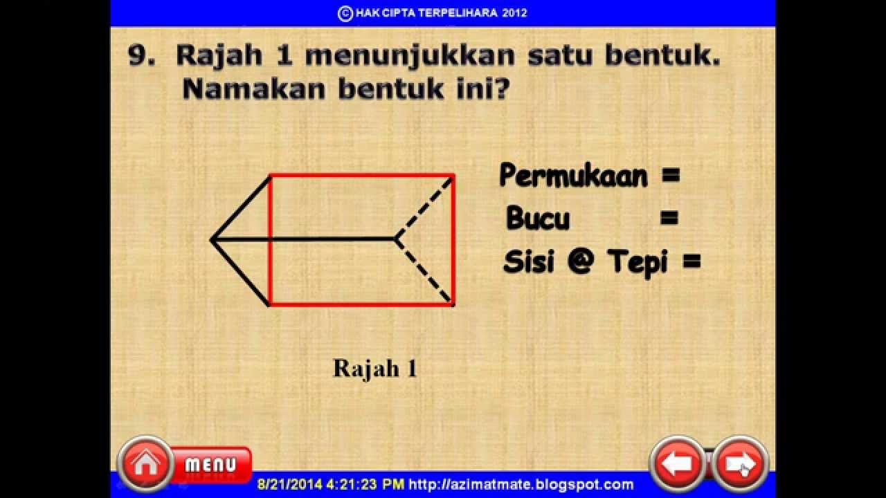 MATEMATIK UPSR : DUA DIMENSI DAN TIGA DIMENSI (ULANGKAJI 