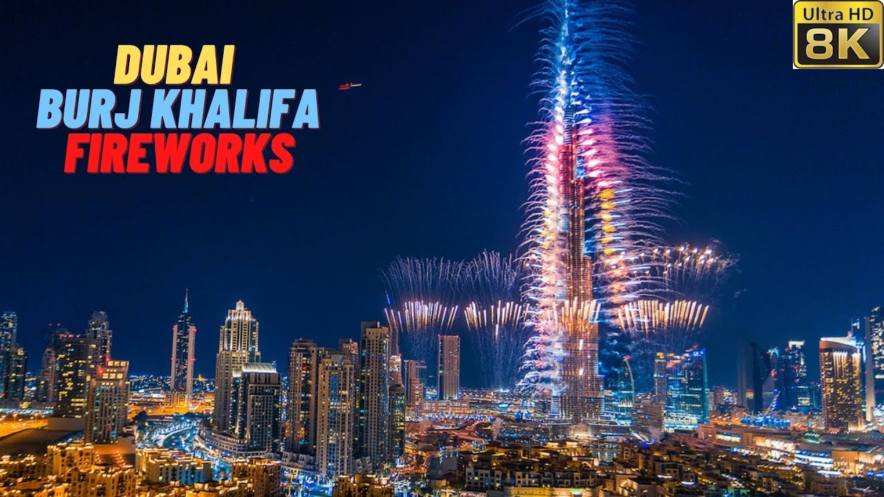 Dubai Burj Khalifa Fireworks Show 8k HDR 60FPS DEMO | MRTRAVEL