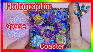 🪐- NEBULA SPACE - 🚀 Coasters! - NEW technique: Resin, Mica Powder & Stickers