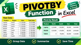 PIVOTBY FUNCTION in Excel 👍|| आसानी से सीखे 