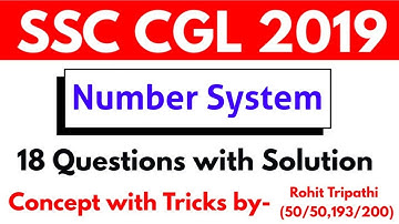 Number System Questions asked in SSC CGL 2019 by Rohit Tripathi | Competition Preparation