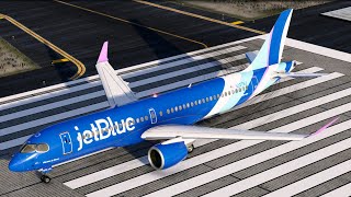 JetBlue Airways Airbus A220-300 Takeoff and Landing BOS-DTW (2025)
