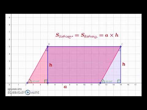 პარალელოგრამის  და მართკუთხედის ფართობთა ტოლობა