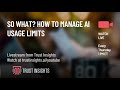 So What? How to Manage AI Usage Limits