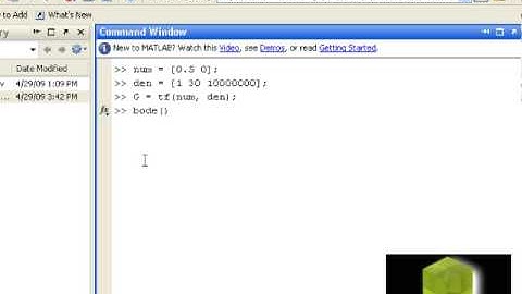 MATLAB tutorial: bode plot, transfer function and logspace
