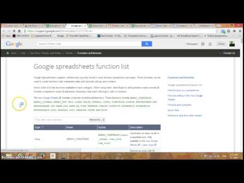 Using Functions and Formulae in Google Spreadsheets