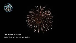 Raccoon Fireworks 1.3G JY6-0279 6 DISPLAY SHELL 6 Inch Crackling Willow