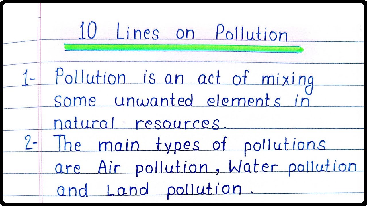 pollution essay 10 lines in english