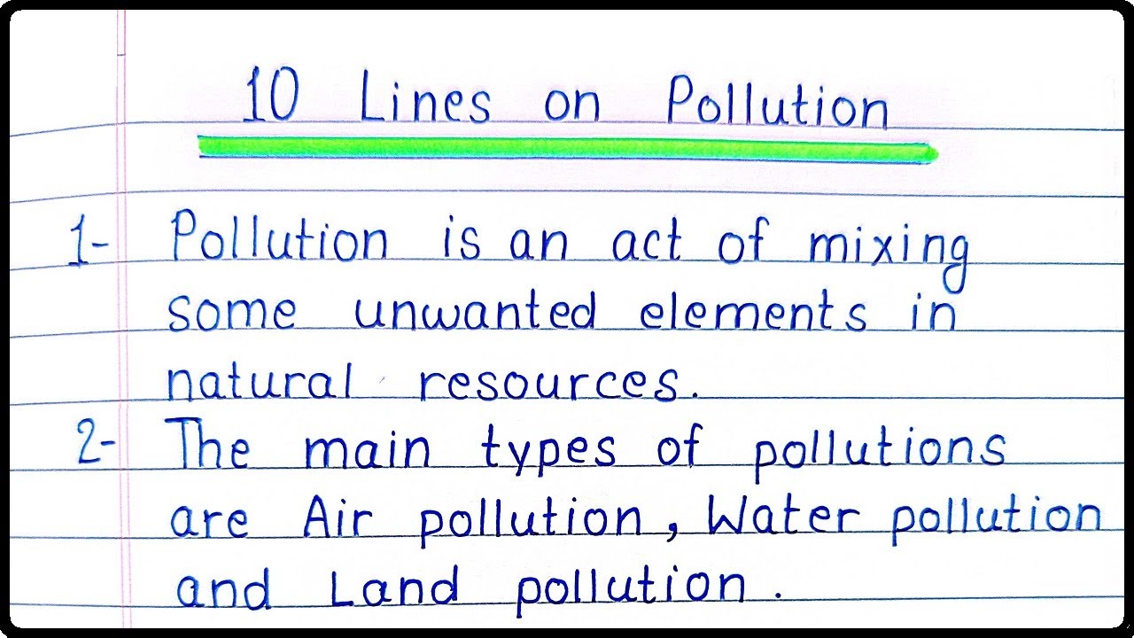 10 lines essay on pollution