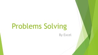 Intro - Problem Solving with Excel in Arabic