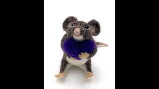 Time Lapse Needle Felted Valentine Mouse