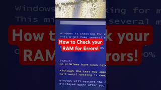 How to Check your RAM for Errors using Windows Memory Diagnostic Tool