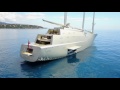 2 Yachts. $1 Billion - Exclusive Close up of Sailing Yacht and Motor Yacht A - 4k