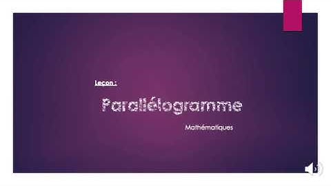 Leçon du parallélogramme