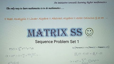 PROBLEMS ON SEQUENCE SET 1 ||TIFR 2019||