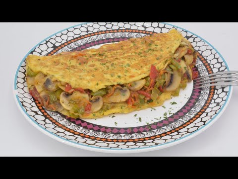 Tortilla rellena con verduras y champiñones By #cocinafamiliar