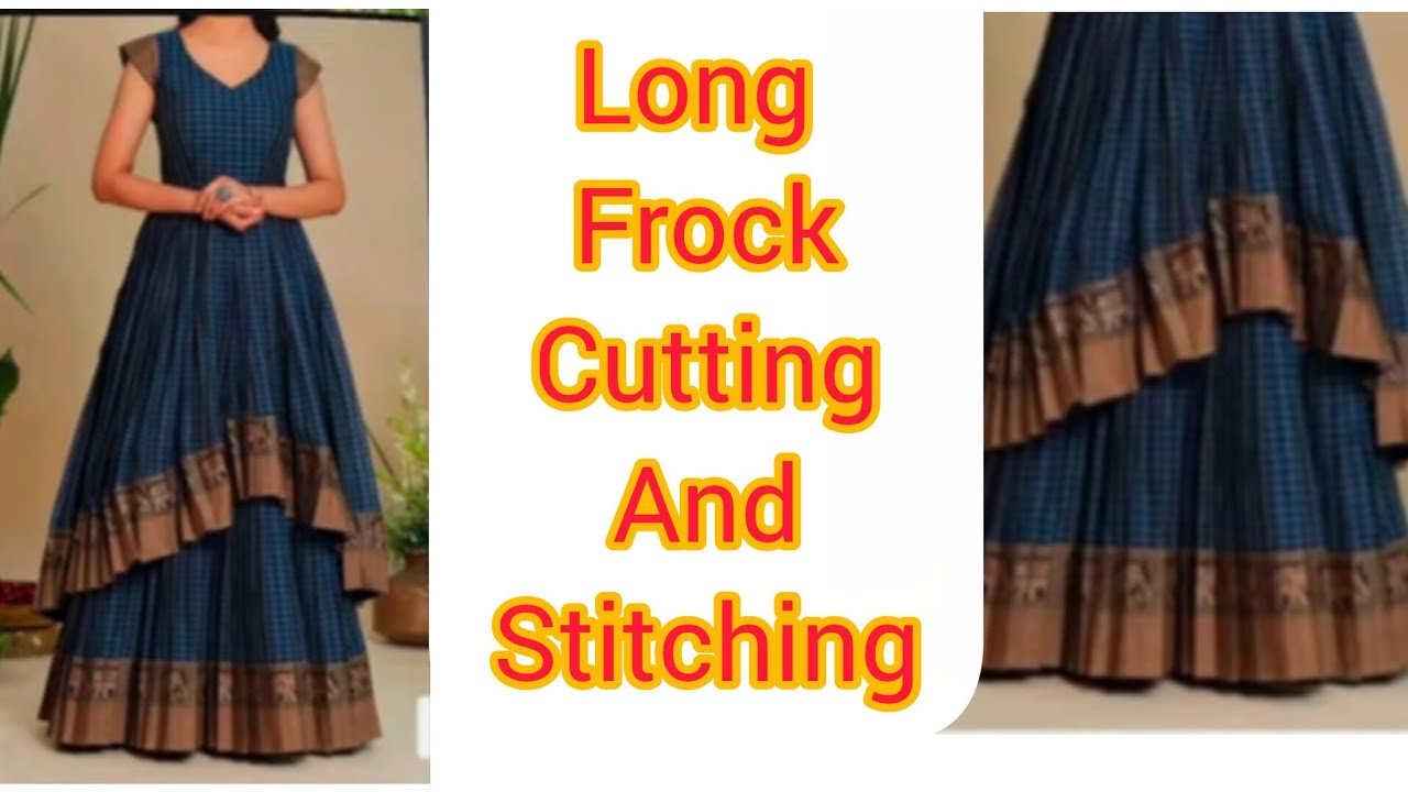 2 layer long frock cutting and stitching#longtop#fashion#idealtopmaking#cutting#stitching#blouse 