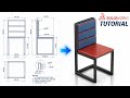 SOLIDWORKS Chair Design Tutorial | 2D Drawing to Realistic 3D Model