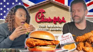 Brits Try CHICK-FIL-A For The First Time In The USA