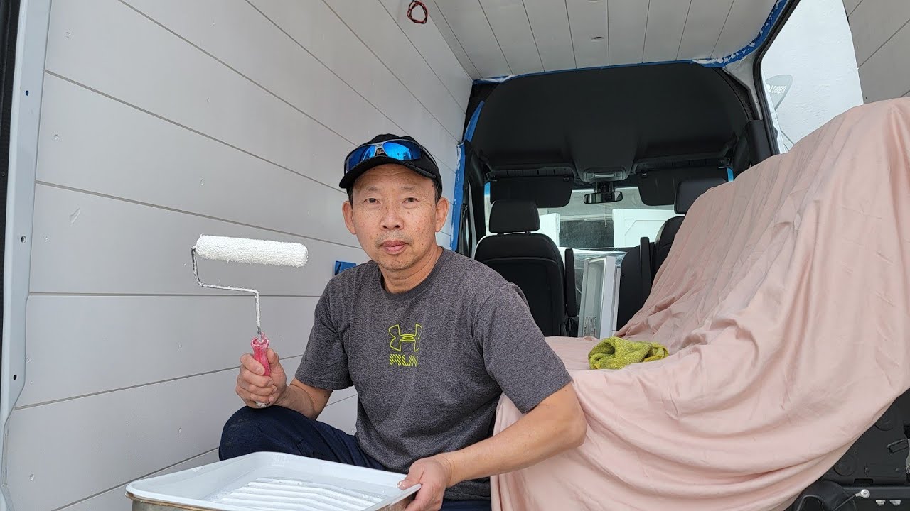 DIY SPRINTER VAN CONVERSION, insulation and Shiplap wall panels # ...