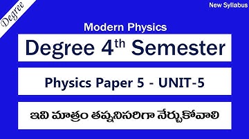 Degree 4sem Physics Paper 5 UNIT 5 Most Important Questions 10 Marks Degree 4th Sem Exams 2023