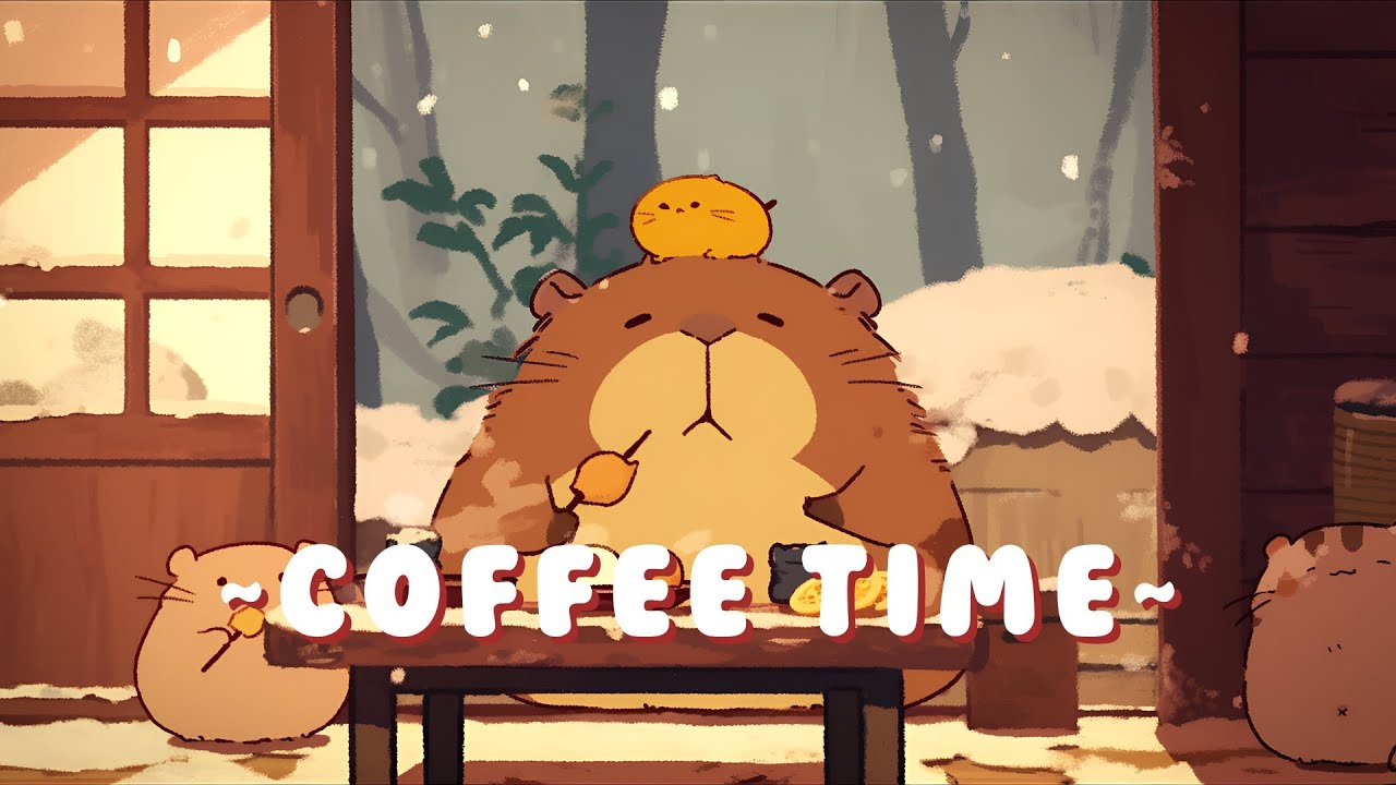 Capybara Lofi Music Station - Calming Beats & Melodies ~ Quiet Moments ~ 📚 🎵