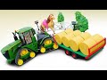 Машинки-помощники Брудер: трактор везет сено лошадке. Видео для детей и игрушки