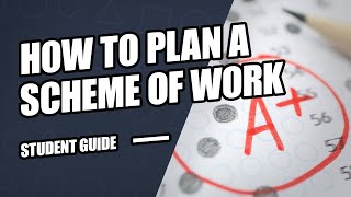 How to Plan a Scheme of Work in Education