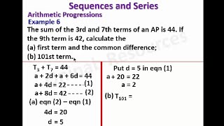 Sequences and Series: Lesson 1-Arithmetic Progression