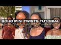 EASIEST CROTCHET TUTORIAL FOR BOHO MINI TWISTS | 2 months wear | protective hairstyle
