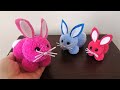 Diy easy pom pom bunny  how to make rabbit with yarn pom pom