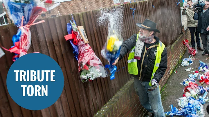 A very angry man has torn down the tributes to Hen...