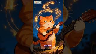 Playing A Small Guitar In A Night Garden Full Of Fireflies #cat #cute #funny #cutecat #funnycats